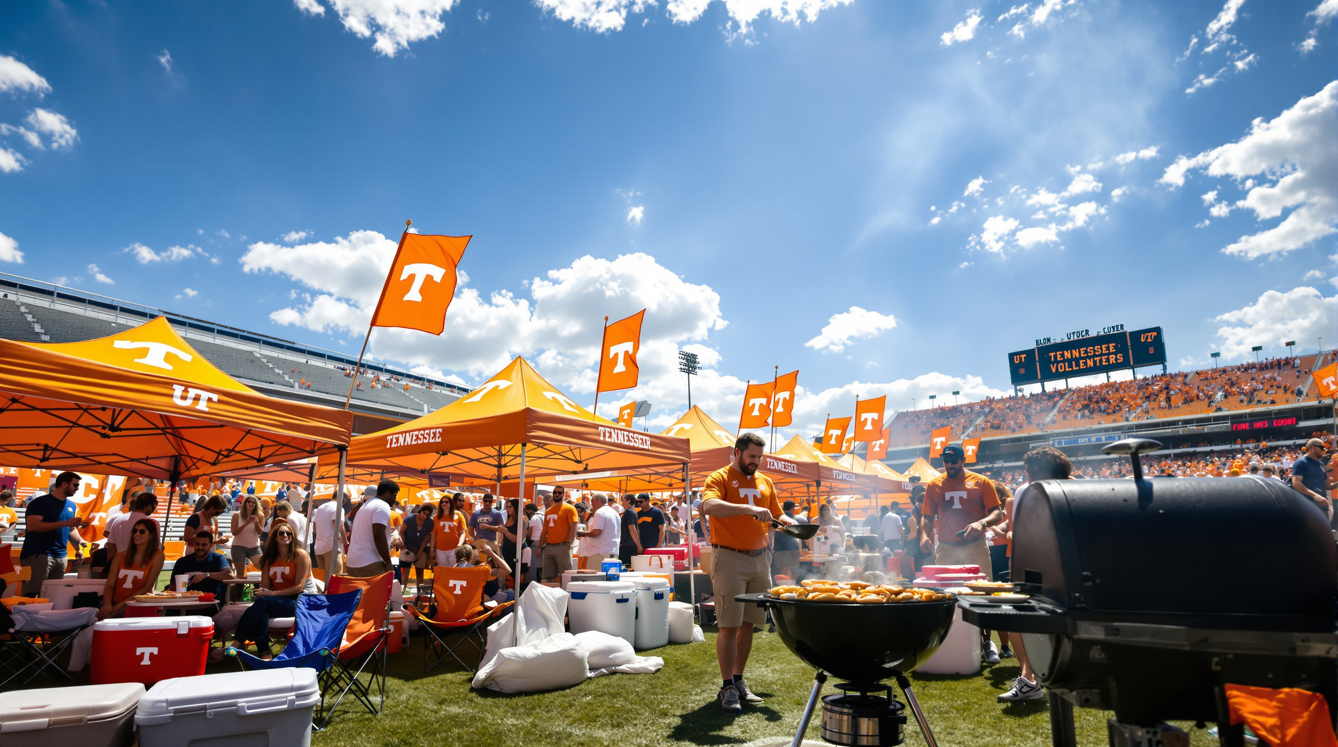 UT alumni tailgating before football game